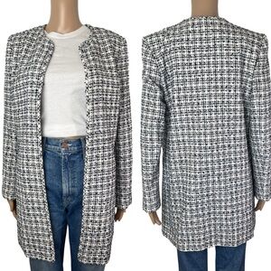 Karl Lagerfeld Paris Classic Tweed Blue White Jacket
